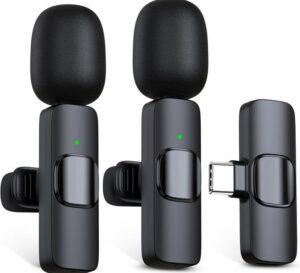 Microphone sans fil 2 pièces USB type-C micro cravate 
